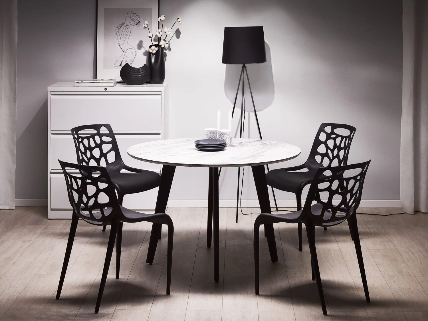 Plastic Garden Dining Chair Black MORGAN 2 Plastic Garden Dining Chair Black MORGAN - Image 2