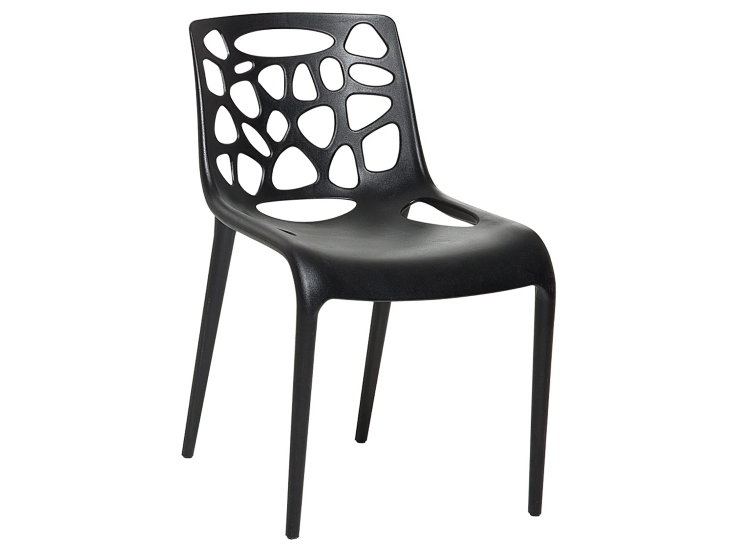 Plastic Garden Dining Chair Black MORGAN 1 Plastic Garden Dining Chair Black MORGAN