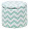 Storage Footstool Mint Green And White TUNICA
