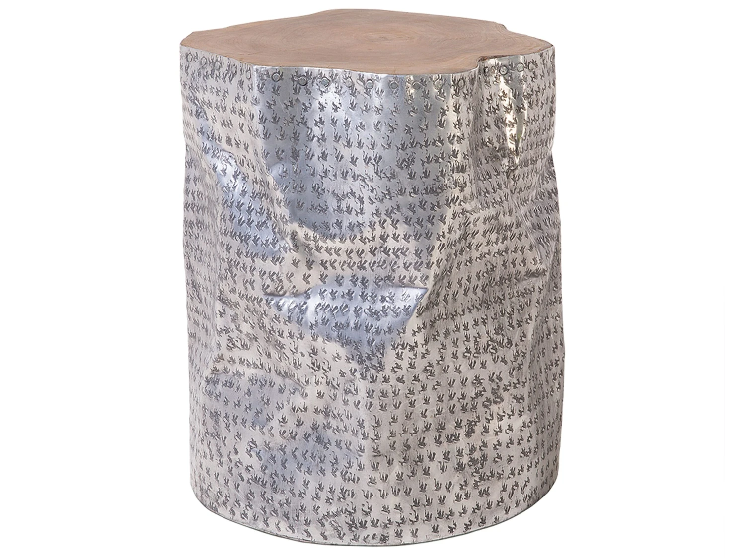 Teak Accent Side Table Silver GORDON