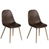 Set Of 2 Faux Leather Dining Chairs Brown BRUCE