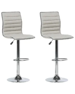 Set Of 2 Bar Stools Beige LUCERNE