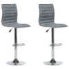 Set Of 2 Adjustable Bar Stools Grey LUCERNE