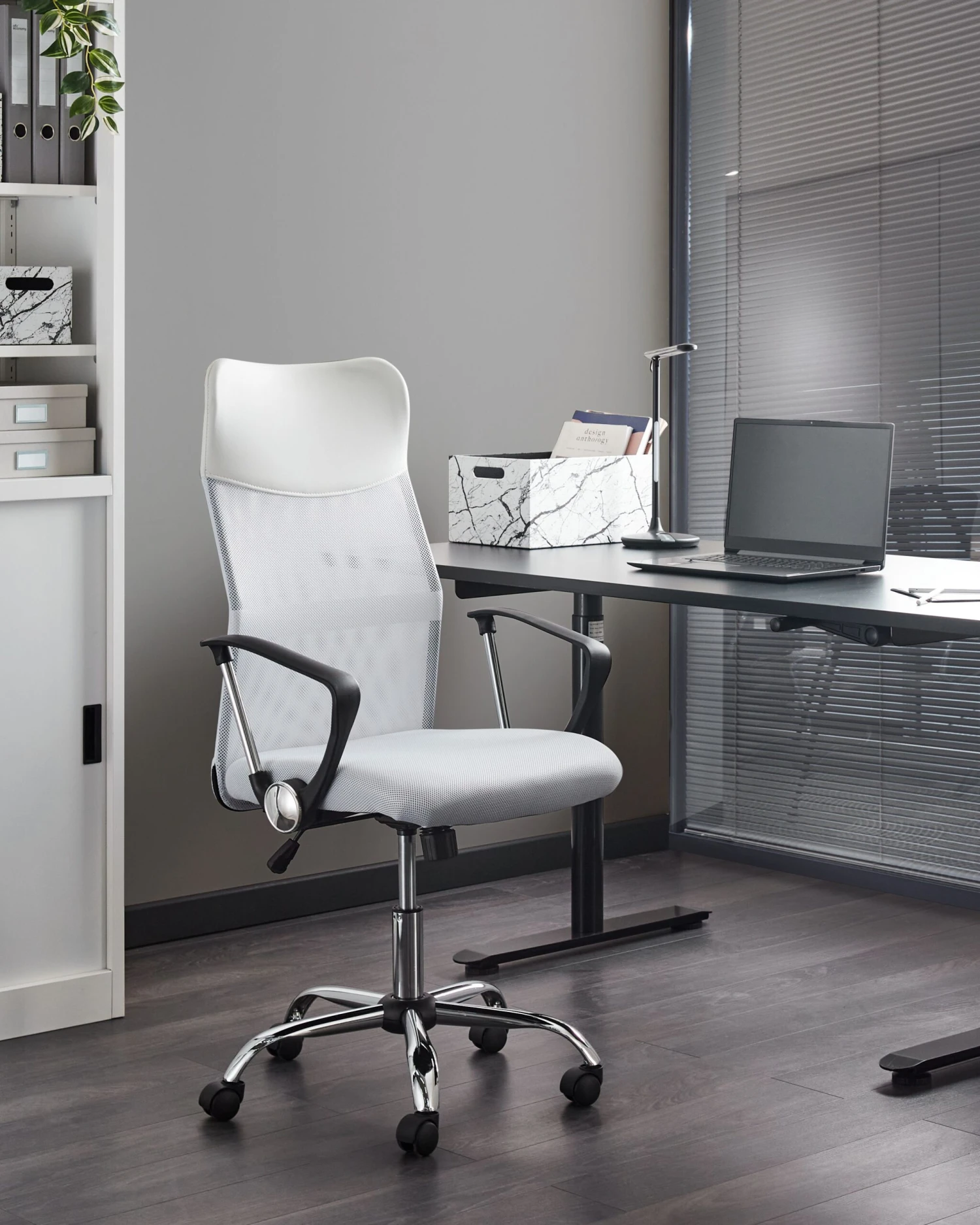 Swivel Office Chair White DESIGN - Image 2