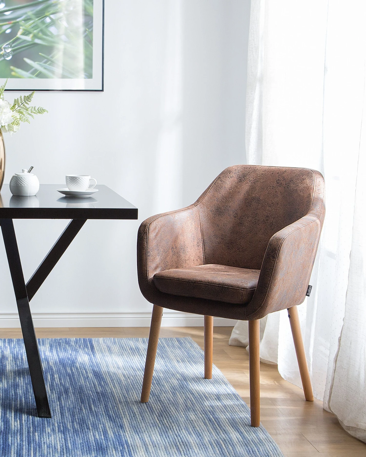 Faux Leather Dining Chair Brown YORKVILLE - Image 2