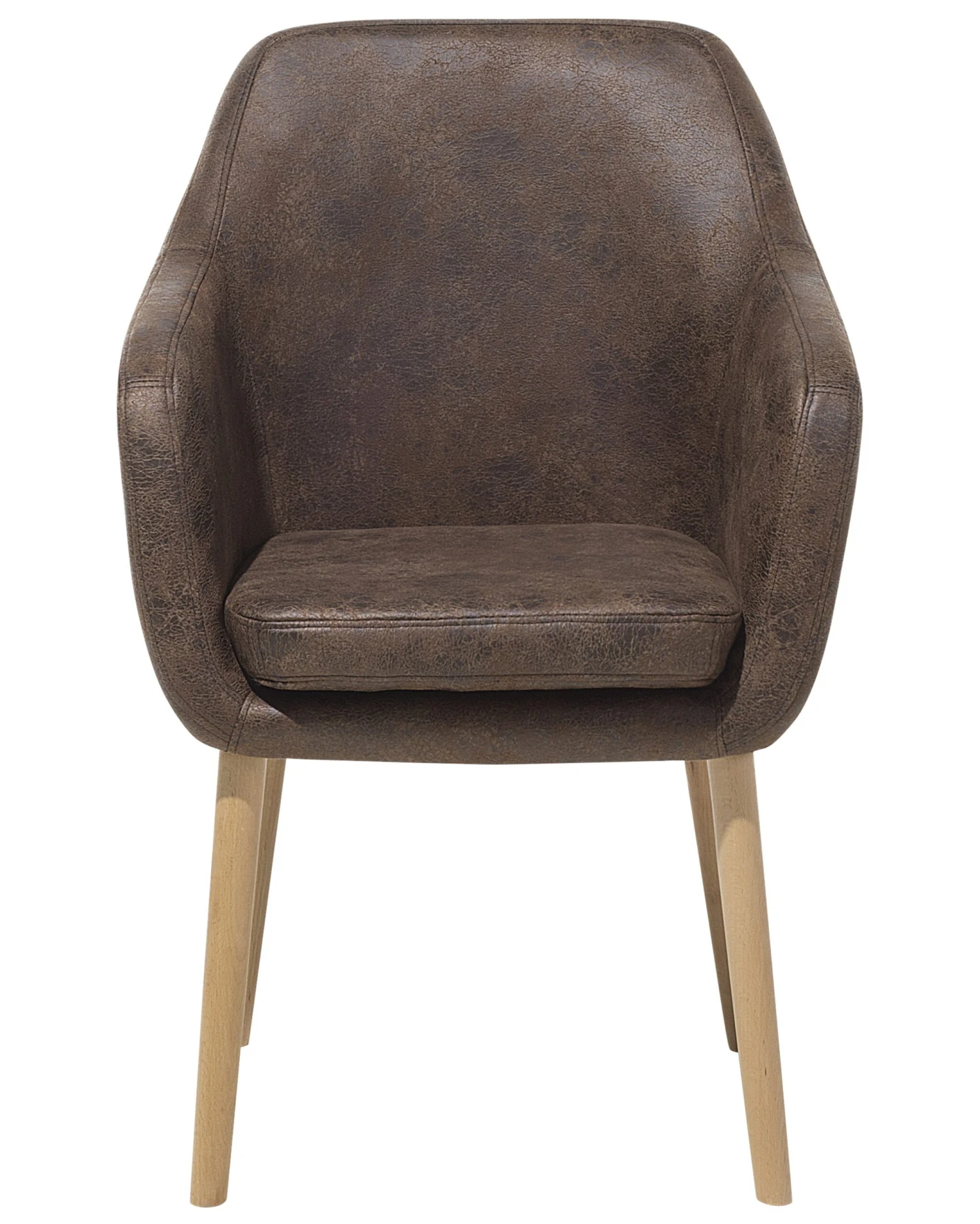 Faux Leather Dining Chair Brown YORKVILLE - Image 3