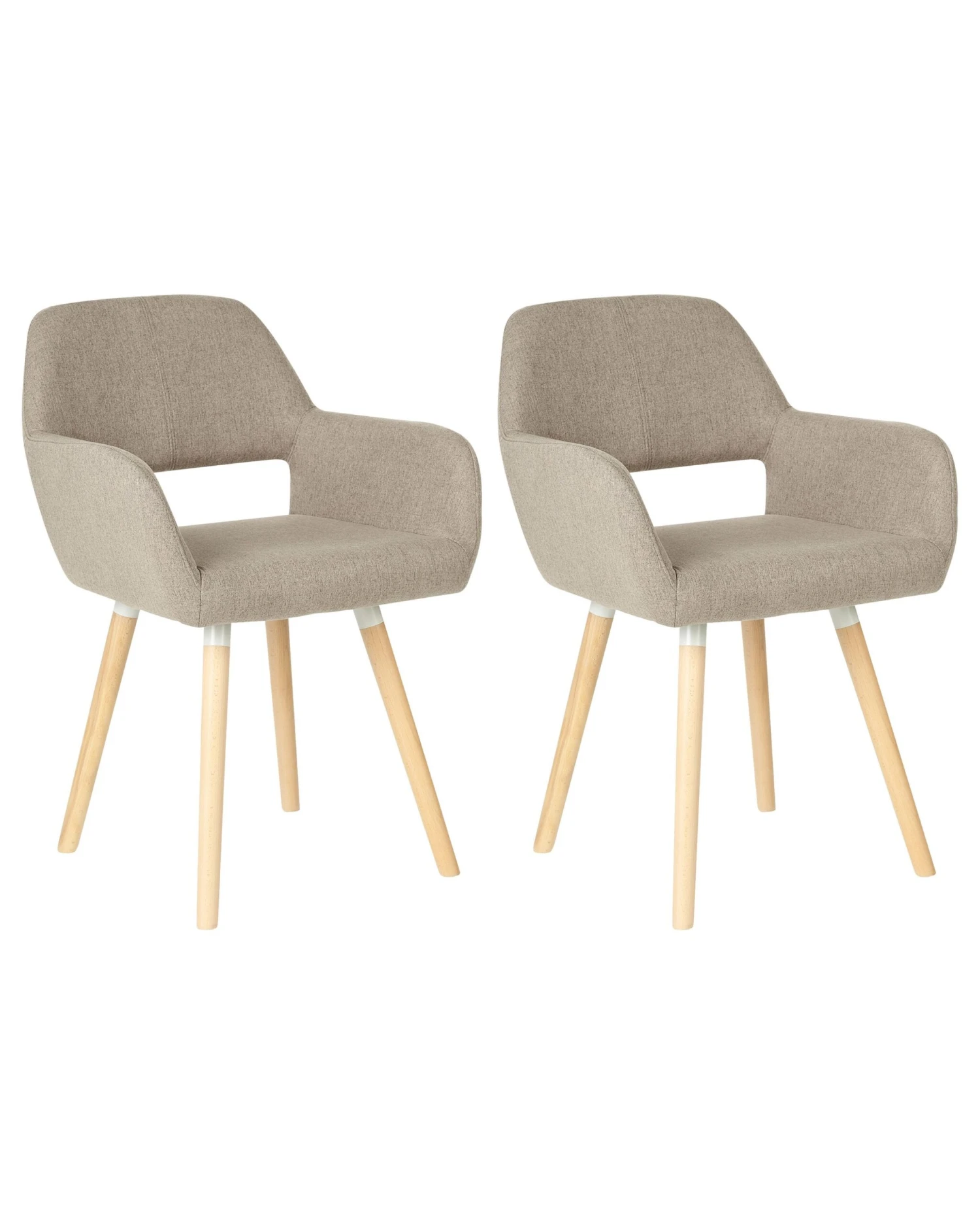 Set Of 2 Fabric Dining Chairs Taupe CHICAGO