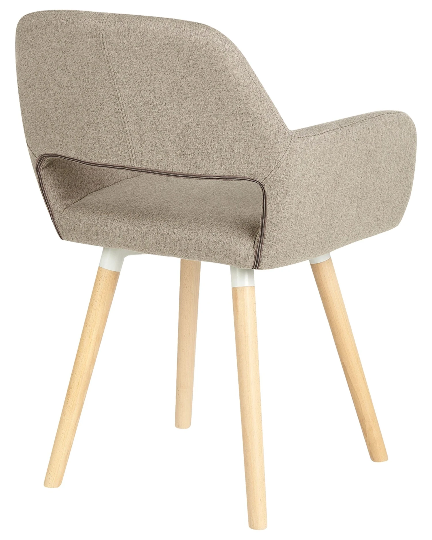 Set Of 2 Fabric Dining Chairs Taupe CHICAGO - Image 6