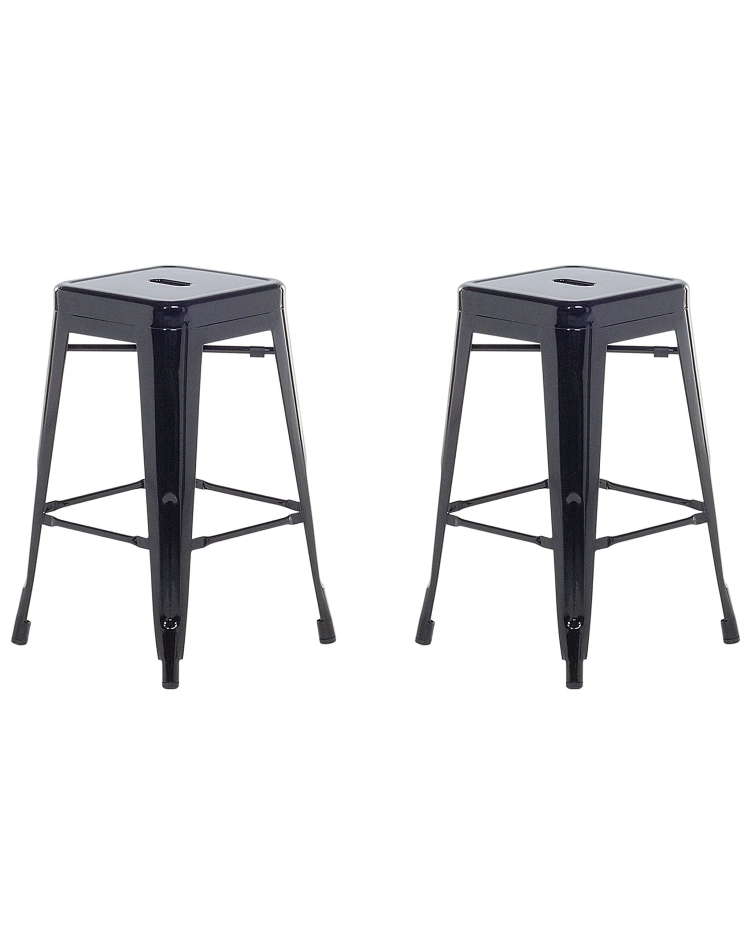 Set Of 2 Metal Stools 60 Cm Black CABRILLO 1 Set Of 2 Metal Stools 60 Cm Black CABRILLO