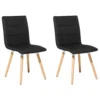 Set Of 2 Fabric Dining Chairs Black BROOKLYN