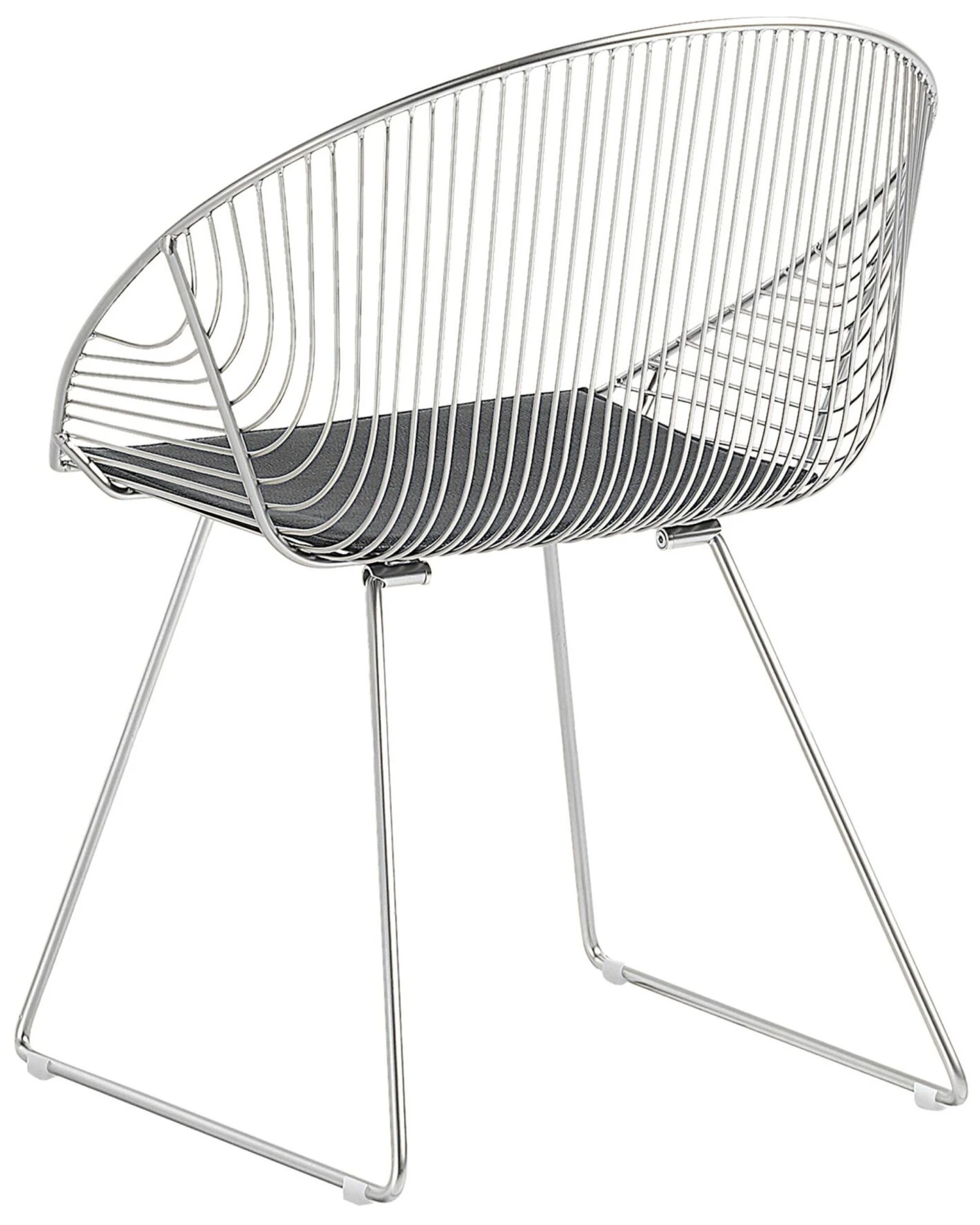 Set Of 2 Metal Accent Chairs Silver AURORA - Image 4