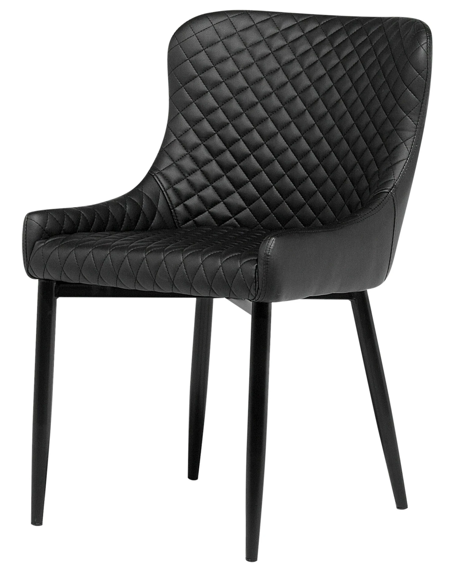 Set Of 2 Dining Chairs Faux Leather Black SOLANO - Image 4