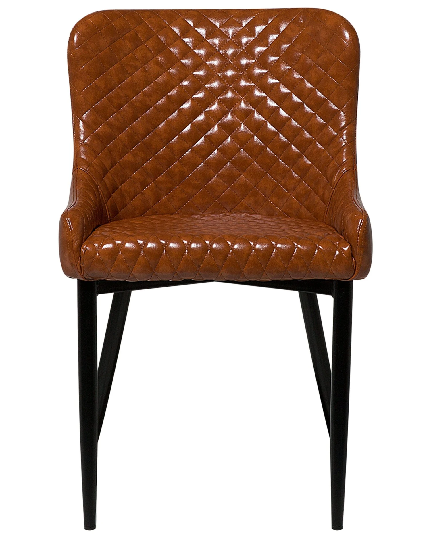 Set Of 2 Dining Chairs Faux Leather Brown SOLANO - Image 3