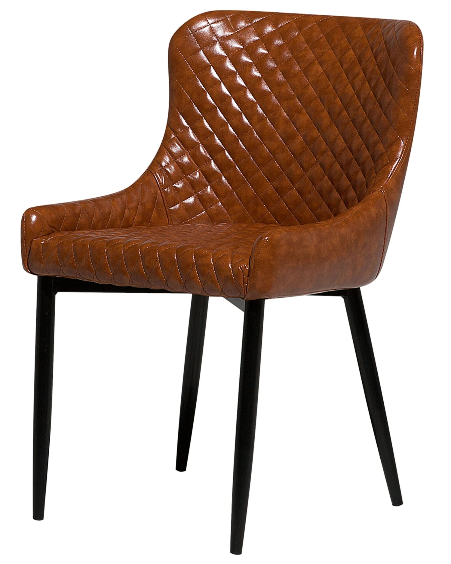 Set Of 2 Dining Chairs Faux Leather Brown SOLANO - Image 4