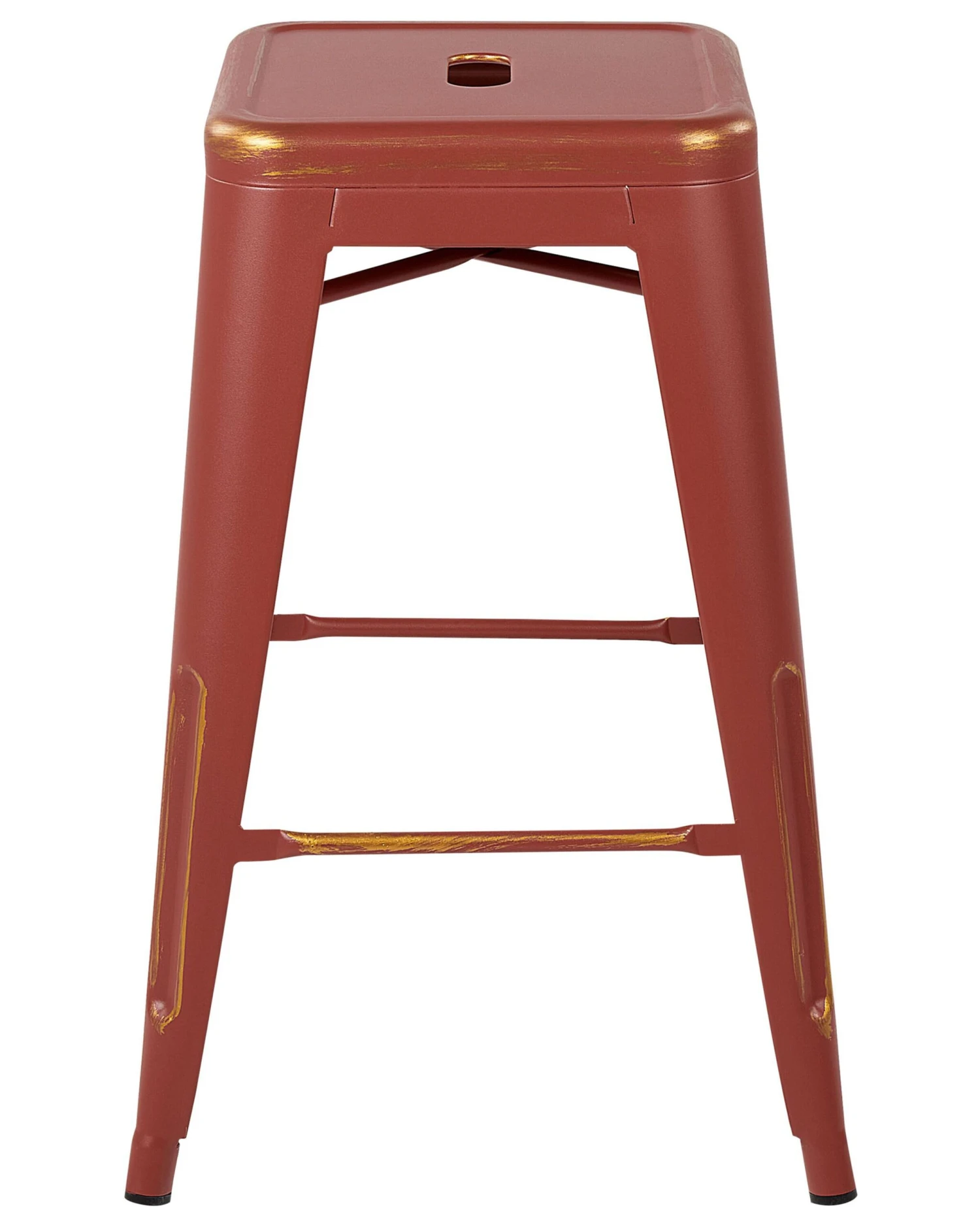 Set Of 2 Metal Stools 60 Cm Red With Gold CABRILLO - Image 4