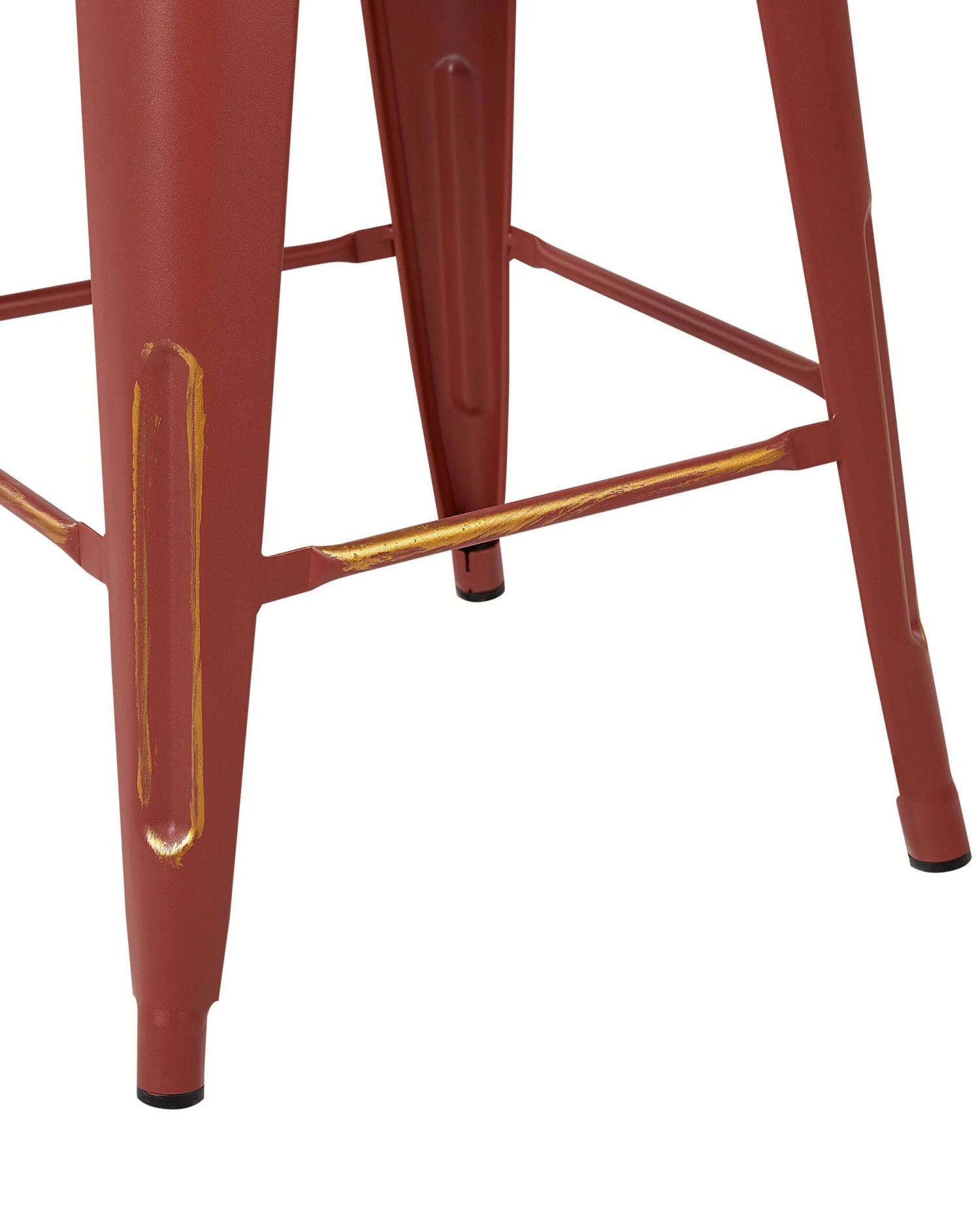 Set Of 2 Metal Stools 60 Cm Red With Gold CABRILLO - Image 6
