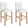 Set Of 2 Bar Chairs Faux Leather Off-White MADISON