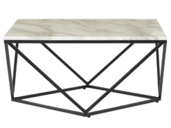 Coffee Table Marble Effect Beige And Black MALIBU