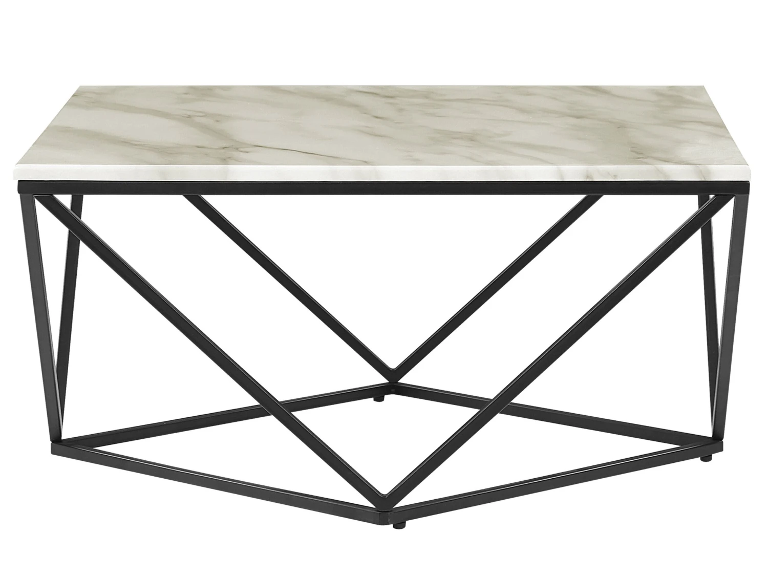Coffee Table Marble Effect Beige And Black MALIBU