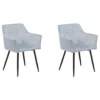 Set Of 2 Velvet Dining Chairs Grey JASMIN