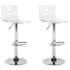Set Of 2 Swivel Bar Stools Transparent White BUSAN