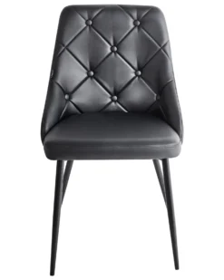 Set Of 2 Dining Chairs Faux Leather Black VALERIE -Best Furniture Store undef src sa picid 712748 type whitesh image scaled