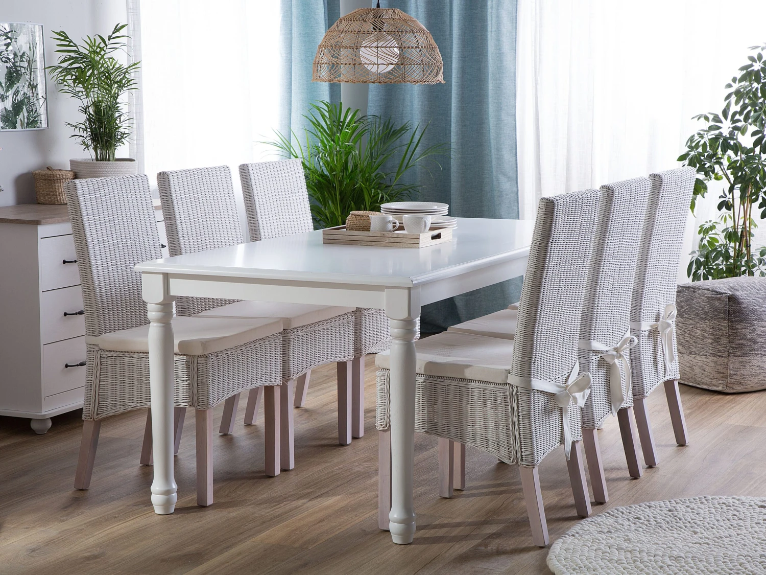 Wooden Dining Table White CARY Various Sizes 2 Wooden Dining Table White CARY Various Sizes - Image 2