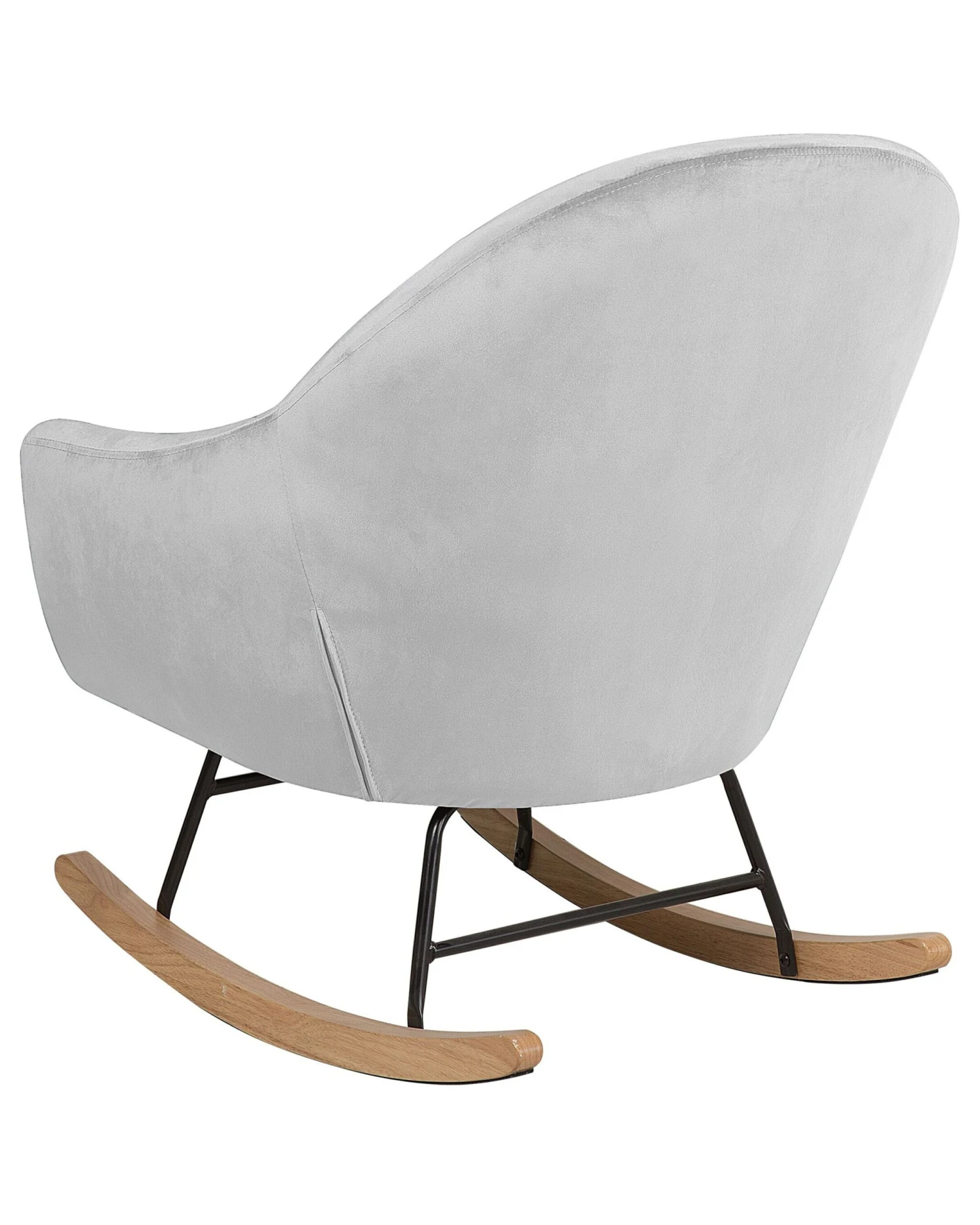 Velvet Rocking Chair Light Grey OXIE - Image 9