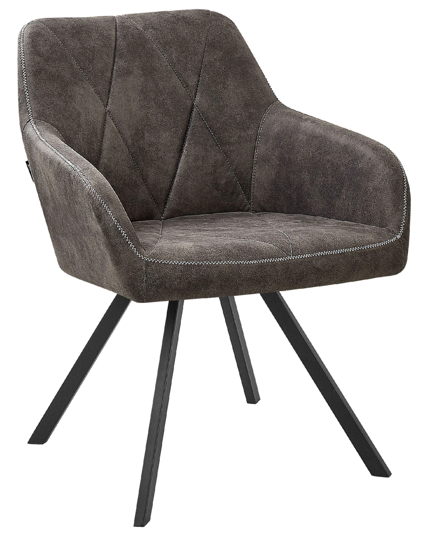 Set Of 2 Fabric Dining Chairs Grey MONEE - Image 4