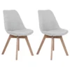 Set Of 2 Fabric Dining Chairs Light Grey DAKOTA II