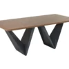 Dining Table 200 X 100 Cm Dark Wood With Black SINTRA