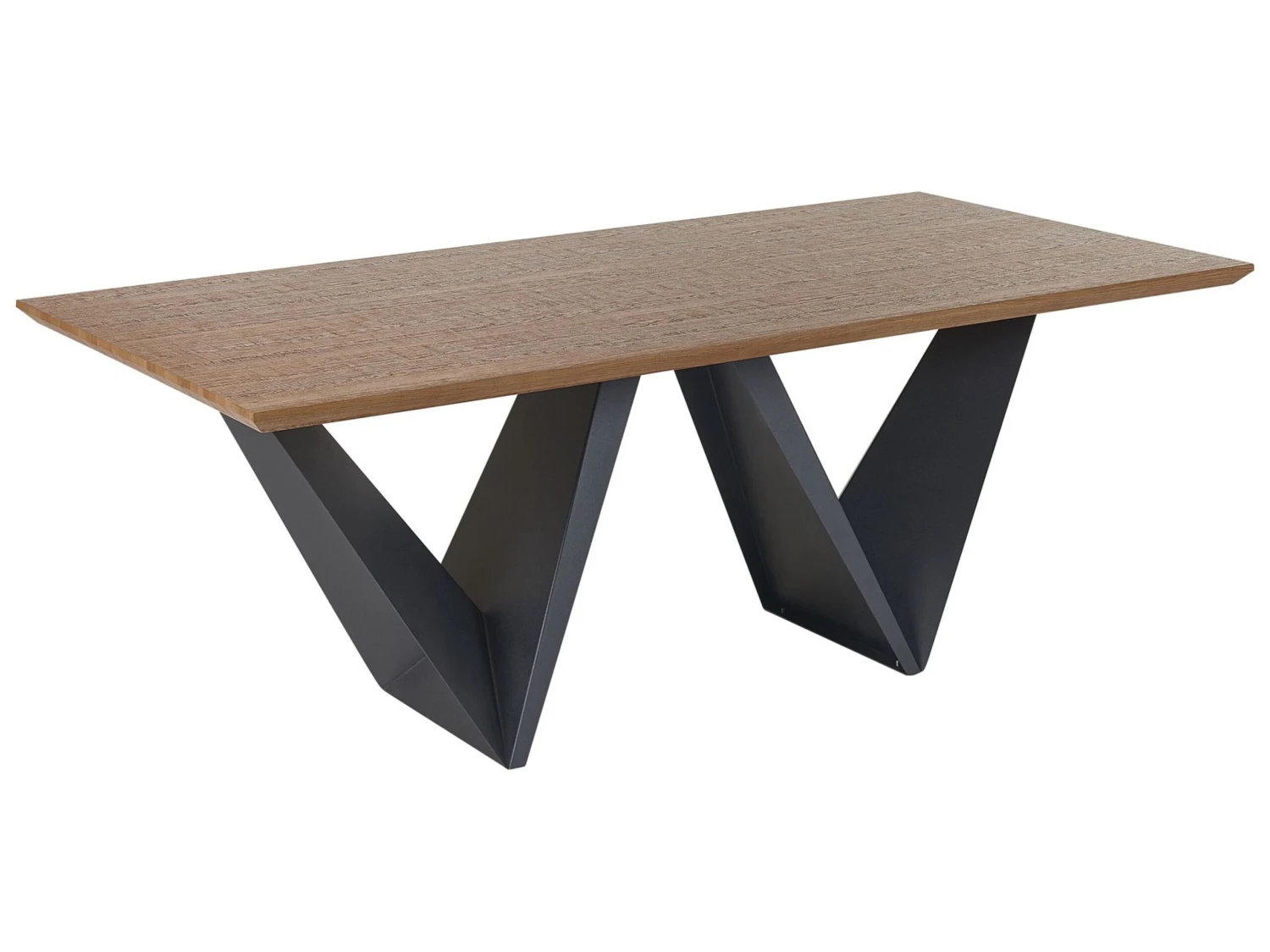 Dining Table 200 X 100 Cm Dark Wood With Black SINTRA 1 Dining Table 200 X 100 Cm Dark Wood With Black SINTRA