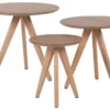 Set Of 3 Coffee Tables Light Wood VEGAS
