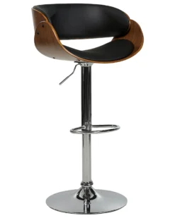 Swivel Bar Stool Dark Wood With Black BAKU
