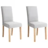 Set Of 2 Fabric Dining Chairs Grey BROADWAY
