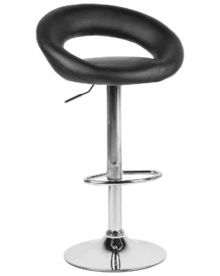 Set Of 2 Faux Leather Swivel Bar Stools Black PEORIA -Best Furniture Store undef src sa picid 743366 type whitesh image scaled