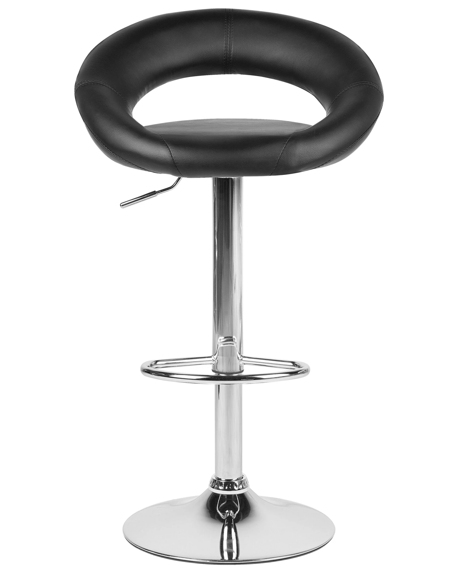 Set Of 2 Faux Leather Swivel Bar Stools Black PEORIA - Image 4