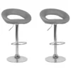 Set Of 2 Faux Leather Swivel Bar Stools Grey PEORIA