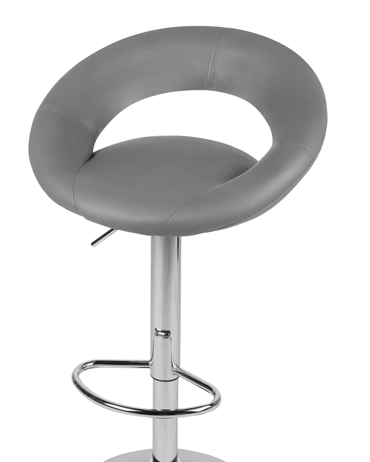 Set Of 2 Faux Leather Swivel Bar Stools Grey PEORIA 6 Set Of 2 Faux Leather Swivel Bar Stools Grey PEORIA - Image 6