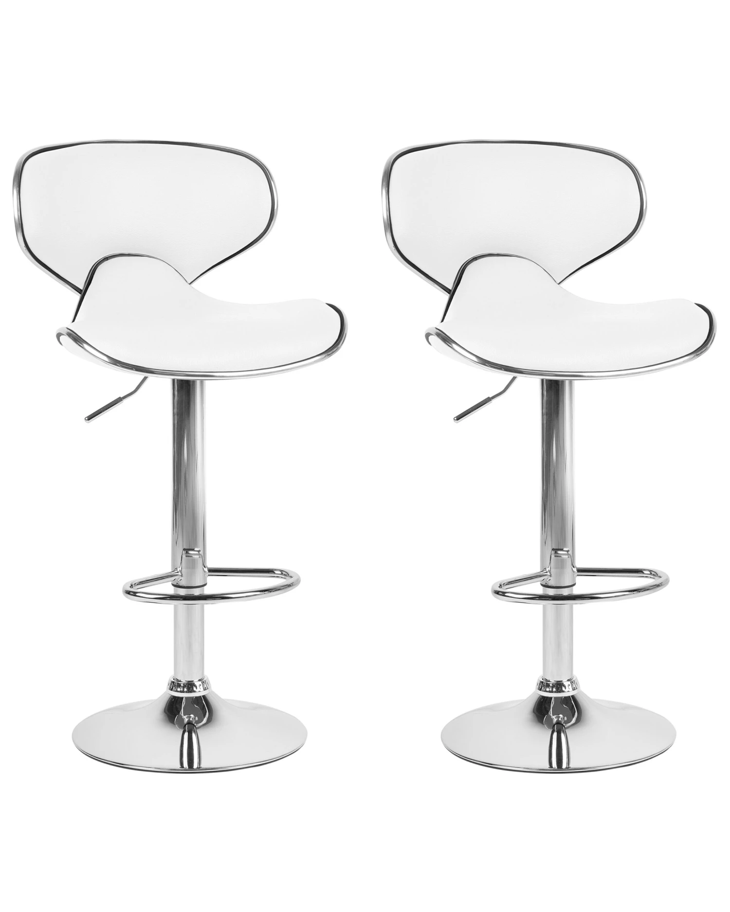 Set Of 2 Faux Leather Swivel Bar Stools White CONWAY