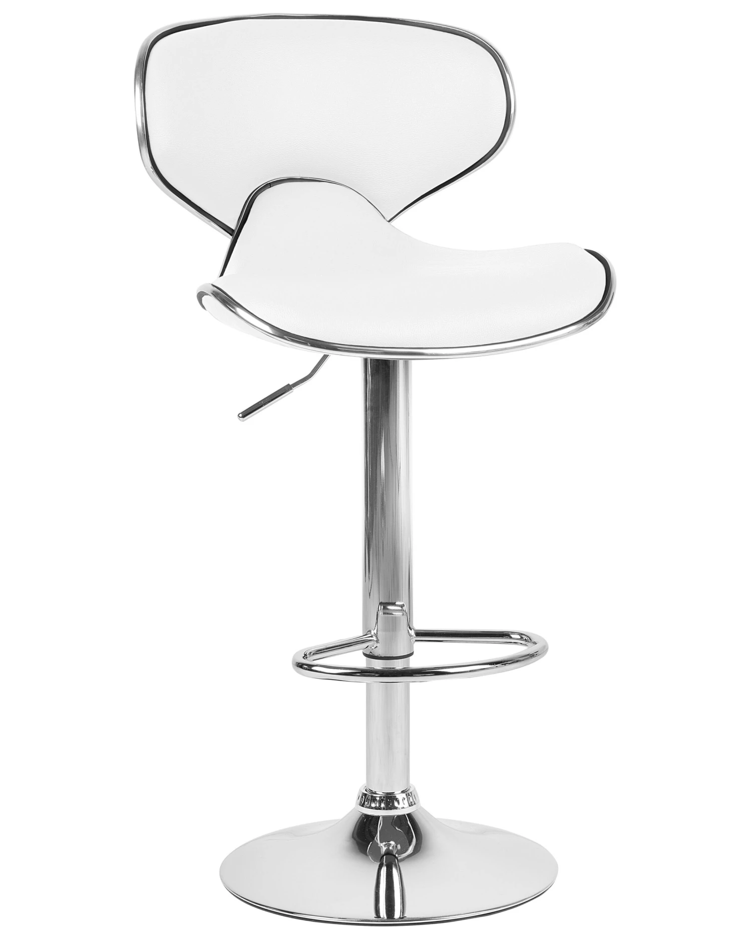 Set Of 2 Faux Leather Swivel Bar Stools White CONWAY - Image 3