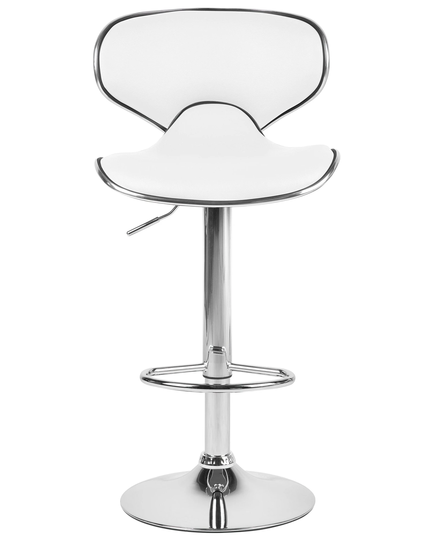 Set Of 2 Faux Leather Swivel Bar Stools White CONWAY - Image 4