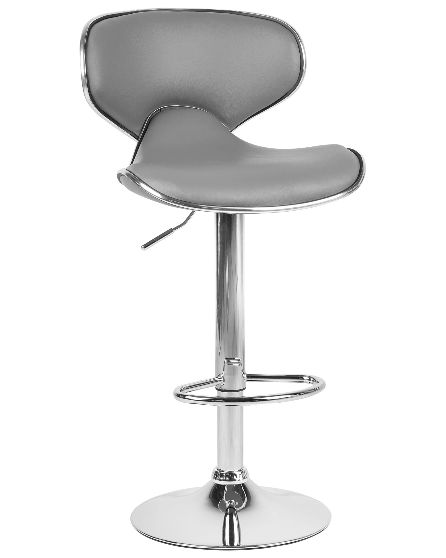 Set Of 2 Faux Leather Swivel Bar Stools Grey CONWAY - Image 3