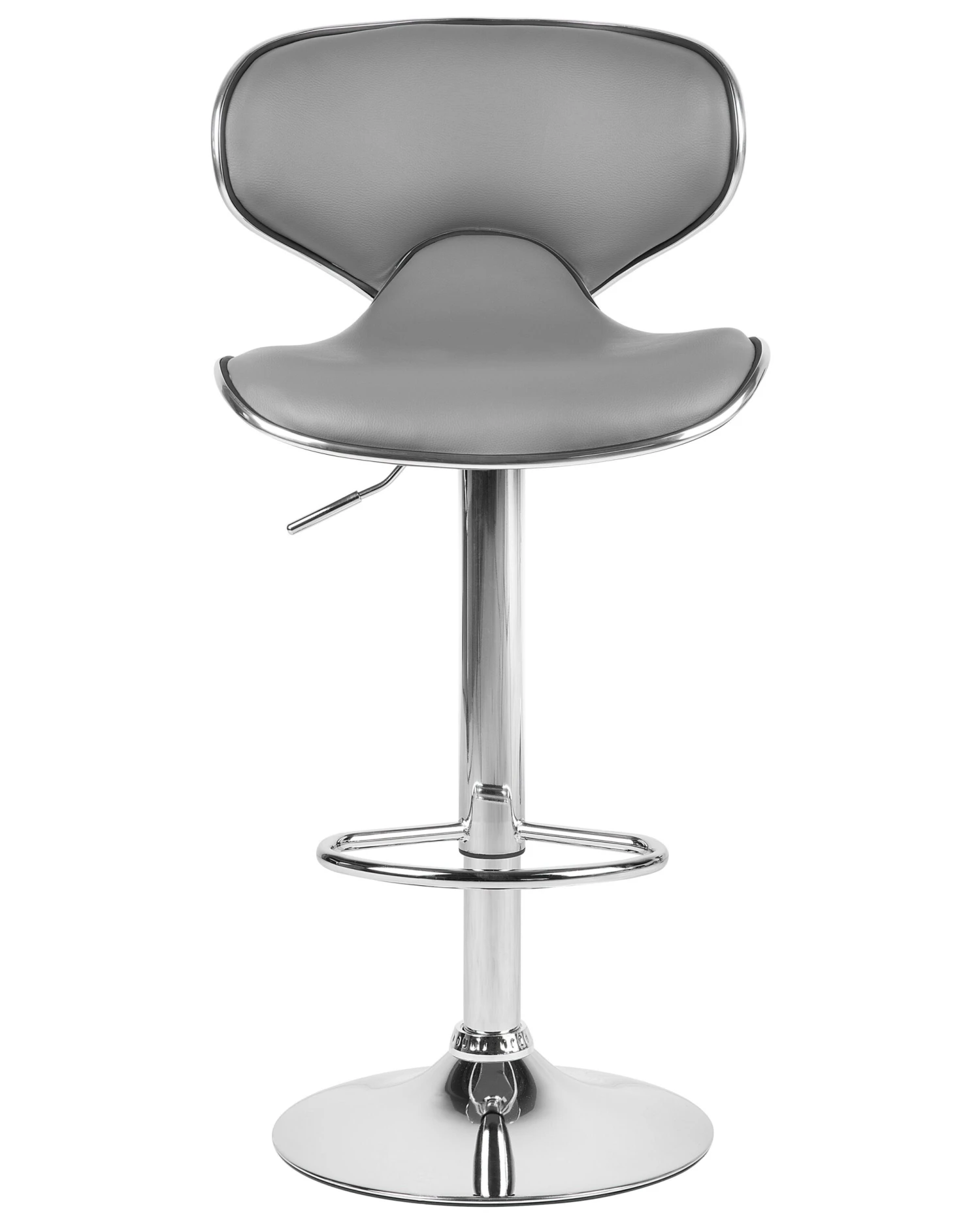 Set Of 2 Faux Leather Swivel Bar Stools Grey CONWAY - Image 4
