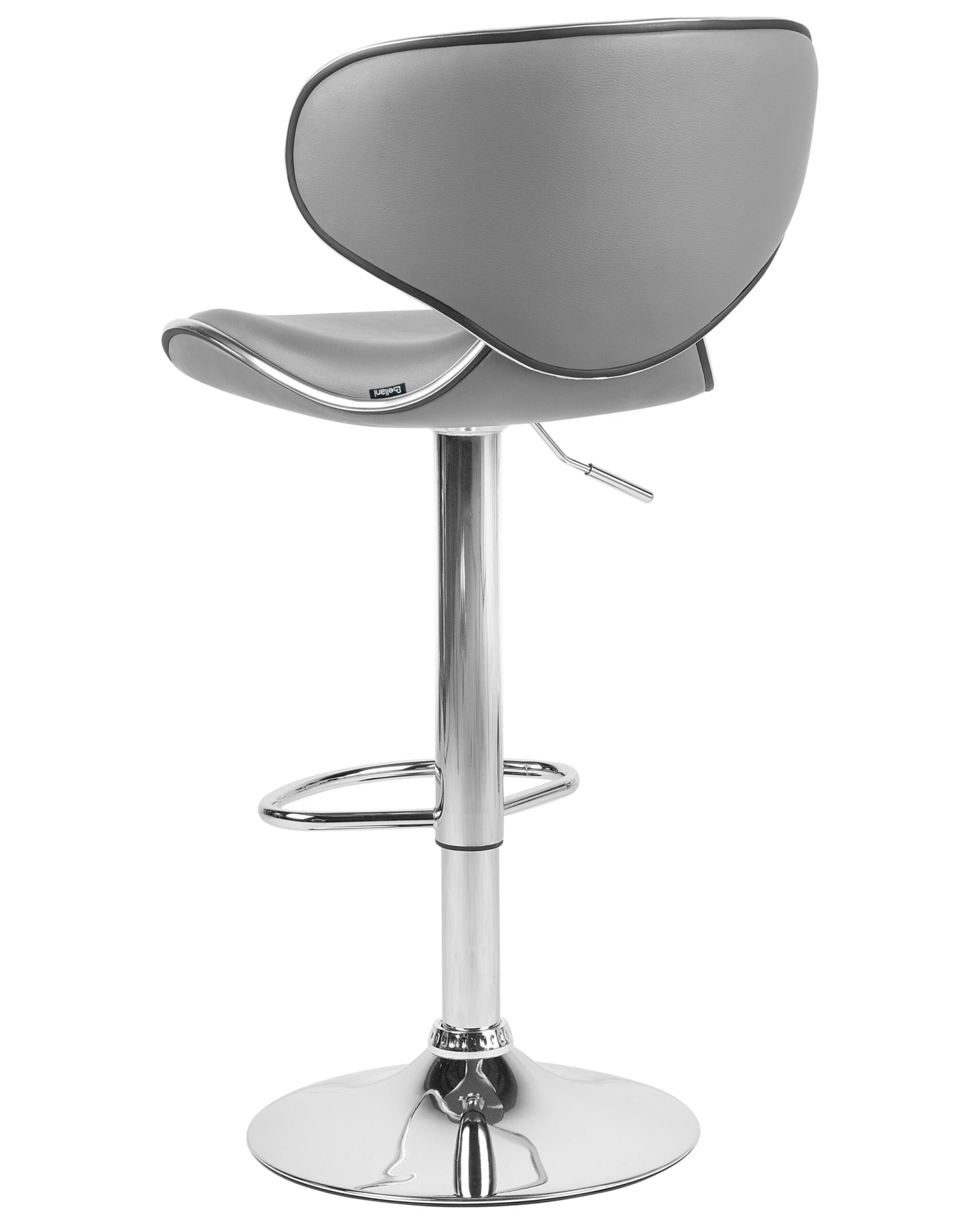 Set Of 2 Faux Leather Swivel Bar Stools Grey CONWAY - Image 5