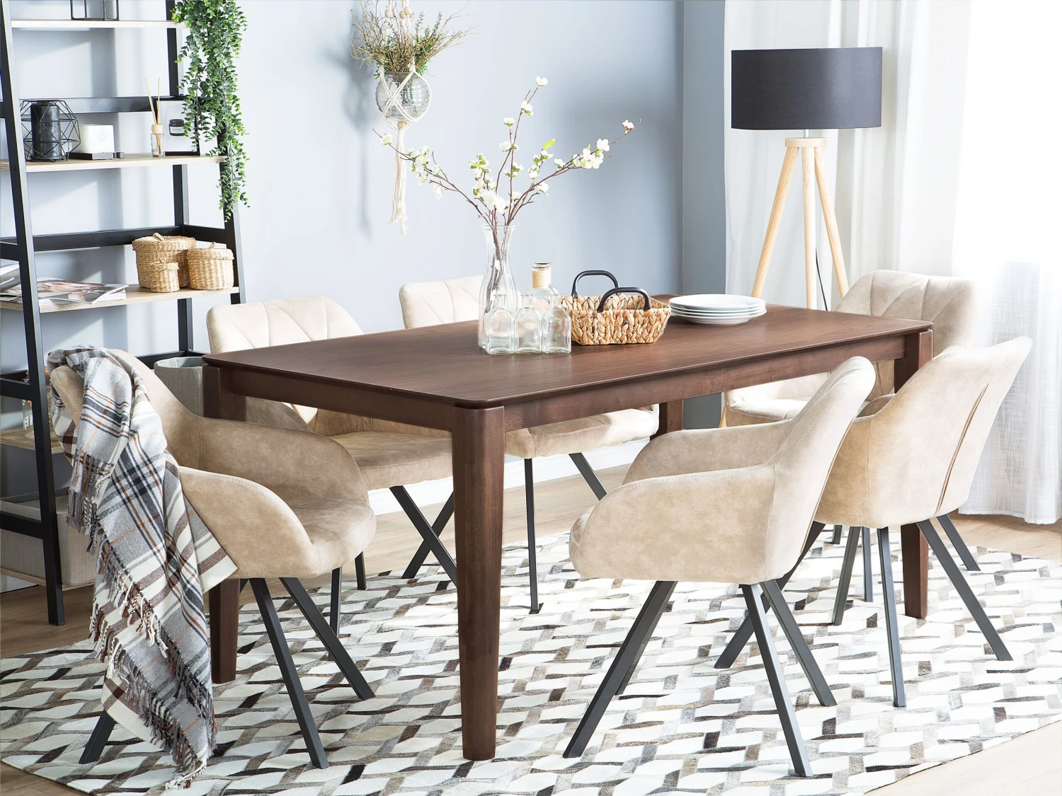 Set Of 2 Fabric Dining Chairs Beige MONEE 7 Set Of 2 Fabric Dining Chairs Beige MONEE - Image 7