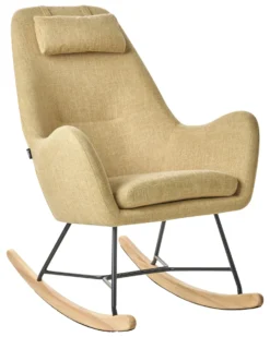 Fabric Rocking Chair Yellow ARRIE