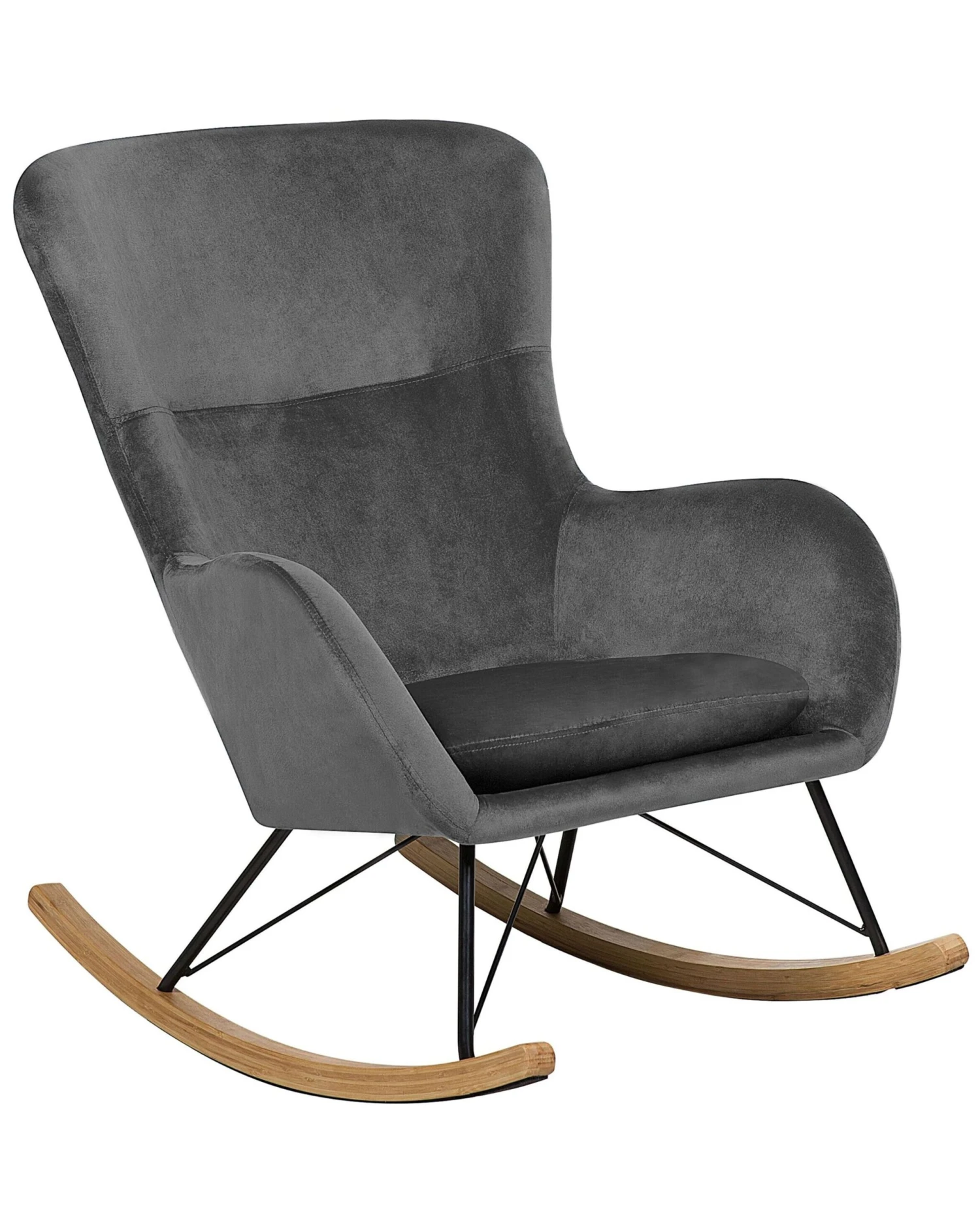 Velvet Rocking Chair Dark Grey ELLAN