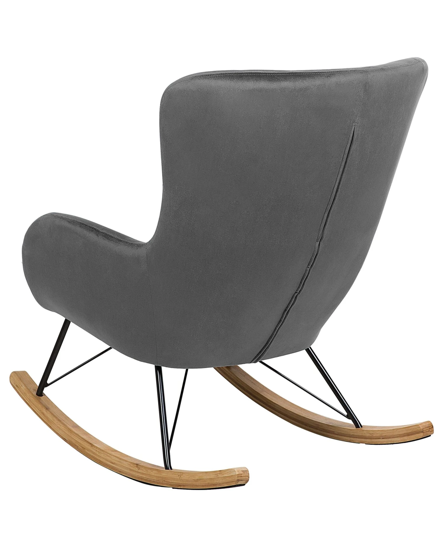 Velvet Rocking Chair Dark Grey ELLAN - Image 4