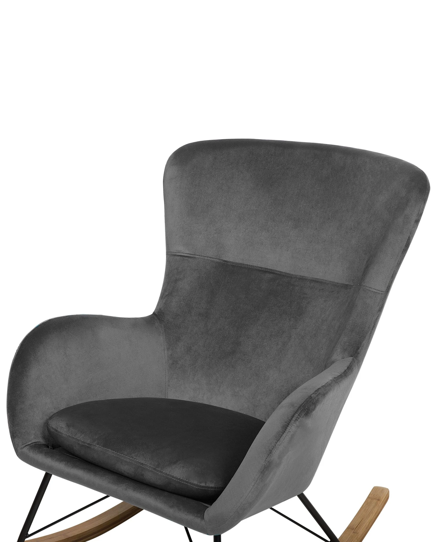 Velvet Rocking Chair Dark Grey ELLAN - Image 5